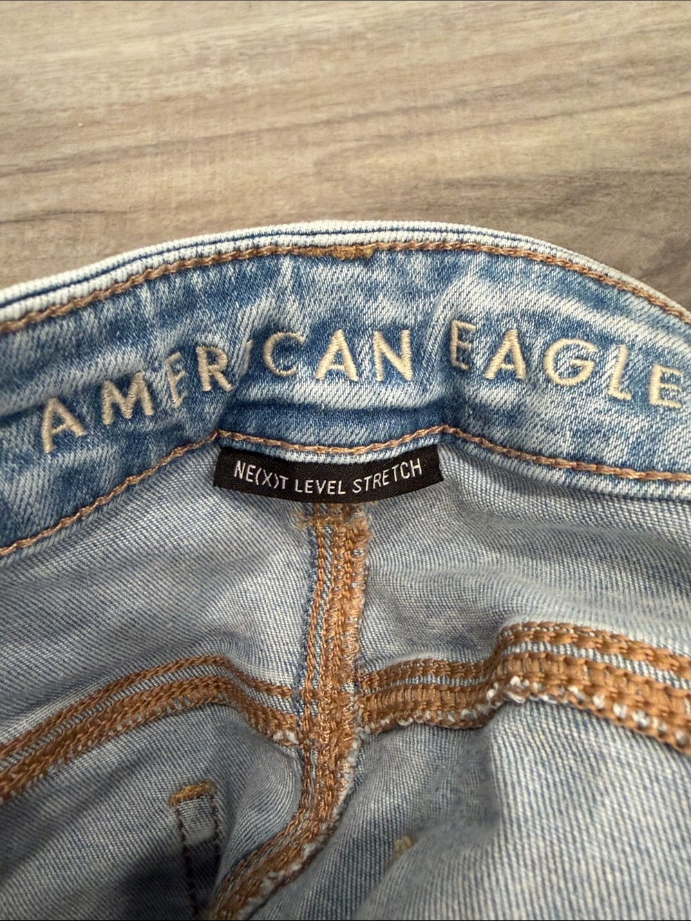 2 Pairs American Eagle Light Super Hi-Rise Jeggings Ripped Jeans Short Length - Picture 4 of 10